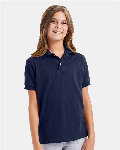 Hanes 054Y - Youth EcoSmart® Jersey Polo Hanes
