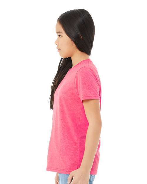 BELLA + CANVAS 3413Y - Youth Triblend Tee - Charity Pink Triblend