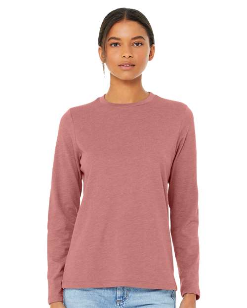 BELLA + CANVAS 6500 - Womens Jersey Long Sleeve Tee - Heather Mauve