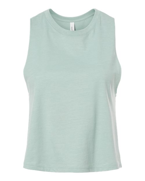 BELLA + CANVAS 6682 - Women's Racerback Crop Tank - Heather Dusty Blue
