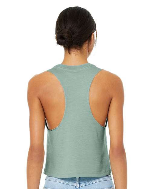 BELLA + CANVAS 6682 - Women's Racerback Crop Tank - Heather Dusty Blue