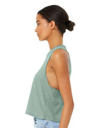 BELLA + CANVAS 6682 - Women's Racerback Crop Tank - Heather Dusty Blue