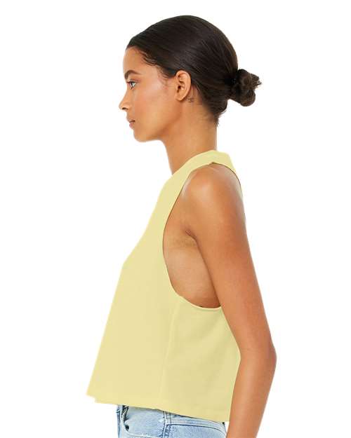 BELLA + CANVAS 6682 - Women's Racerback Crop Tank - Heather French Vanilla