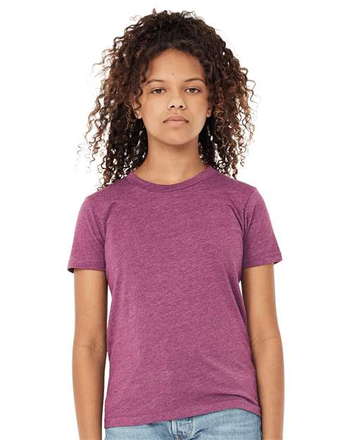 BELLA + CANVAS 3001YCVC - Youth CVC Jersey Tee - Heather Magenta