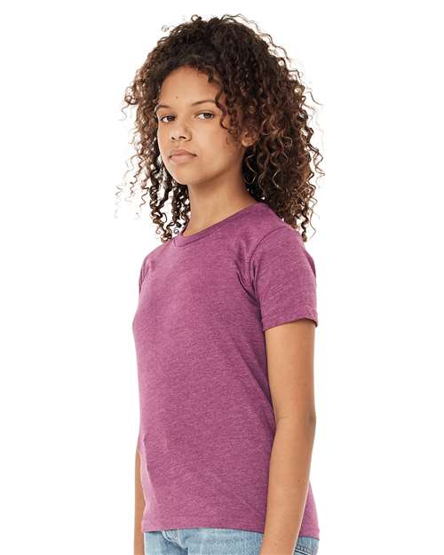 BELLA + CANVAS 3001YCVC - Youth CVC Jersey Tee - Heather Magenta