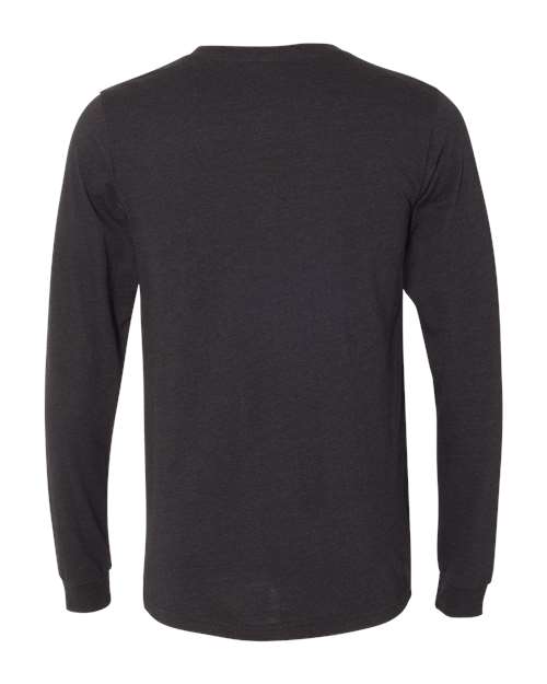 BELLA + CANVAS 3501CVC - Heather CVC Long Sleeve Tee - Black Heather