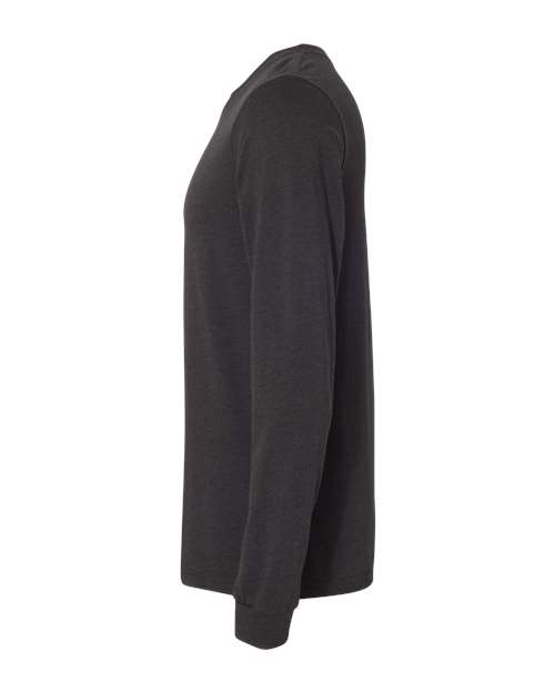 BELLA + CANVAS 3501CVC - Heather CVC Long Sleeve Tee - Black Heather