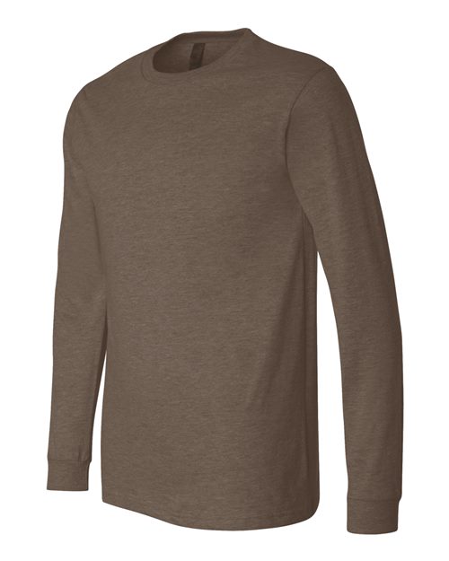 BELLA + CANVAS 3501CVC - Heather CVC Long Sleeve Tee - Heather Brown