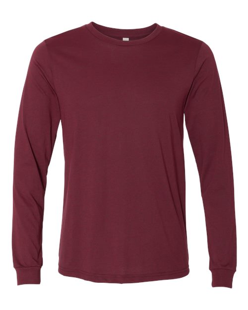 BELLA + CANVAS 3501CVC - Heather CVC Long Sleeve Tee - Heather Cardinal