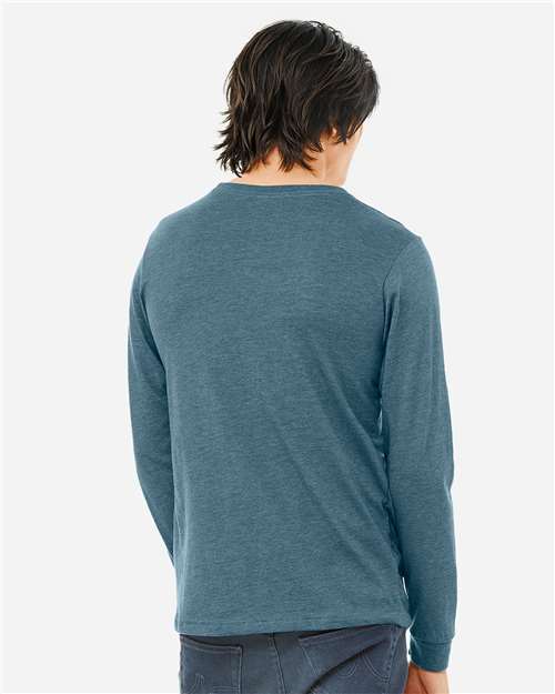 BELLA + CANVAS 3501CVC - Heather CVC Long Sleeve Tee - Heather Deep Teal