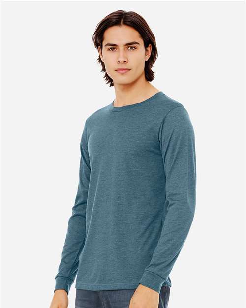BELLA + CANVAS 3501CVC - Heather CVC Long Sleeve Tee - Heather Deep Teal
