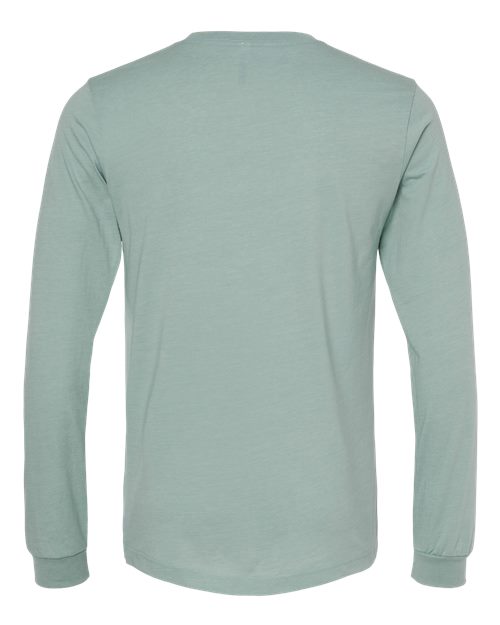BELLA + CANVAS 3501CVC - Heather CVC Long Sleeve Tee - Heather Dusty Blue