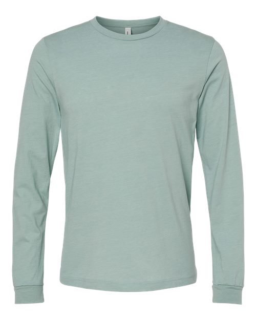 BELLA + CANVAS 3501CVC - Heather CVC Long Sleeve Tee - Heather Dusty Blue