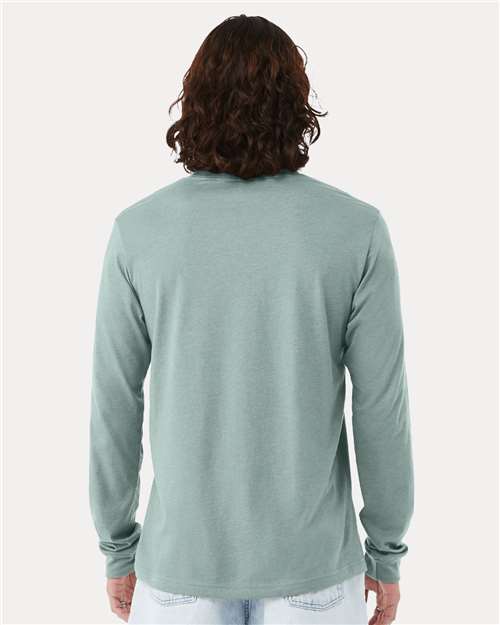 BELLA + CANVAS 3501CVC - Heather CVC Long Sleeve Tee - Heather Dusty Blue