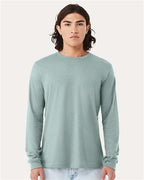 BELLA + CANVAS 3501CVC - Heather CVC Long Sleeve Tee - Heather Dusty Blue