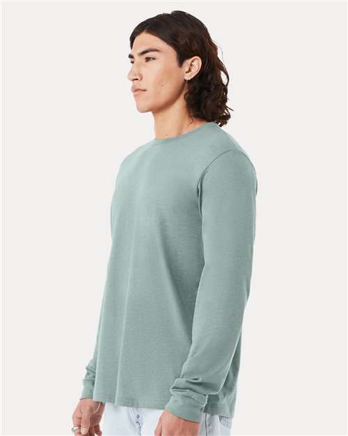 BELLA + CANVAS 3501CVC - Heather CVC Long Sleeve Tee - Heather Dusty Blue