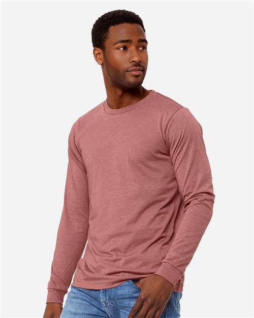 BELLA + CANVAS 3501CVC - Heather CVC Long Sleeve Tee - Heather Mauve