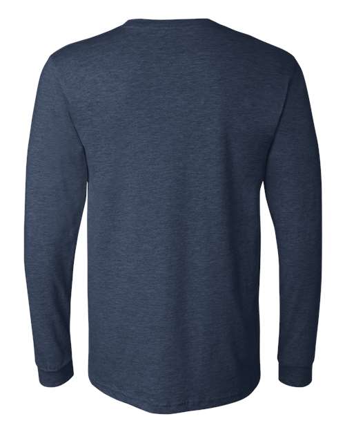 BELLA + CANVAS 3501CVC - Heather CVC Long Sleeve Tee - Heather Navy