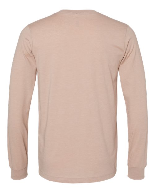 BELLA + CANVAS 3501CVC - Heather CVC Long Sleeve Tee - Heather Pink Gravel