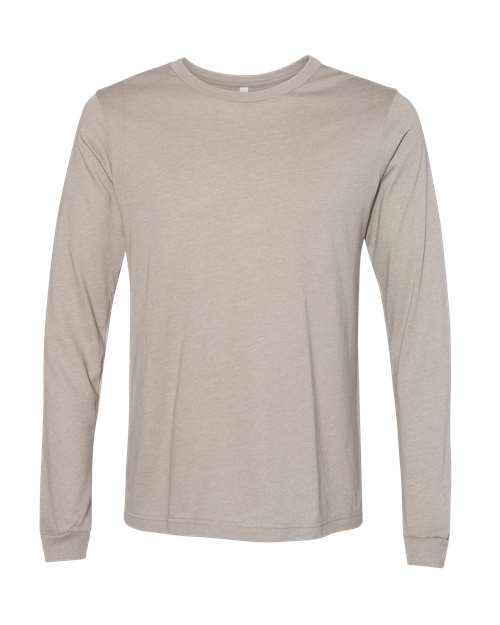 BELLA + CANVAS 3501CVC - Heather CVC Long Sleeve Tee - Heather Stone