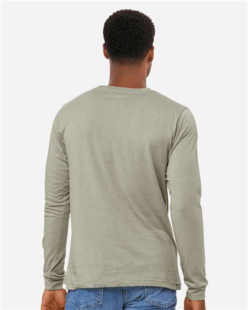 BELLA + CANVAS 3501CVC - Heather CVC Long Sleeve Tee - Heather Stone