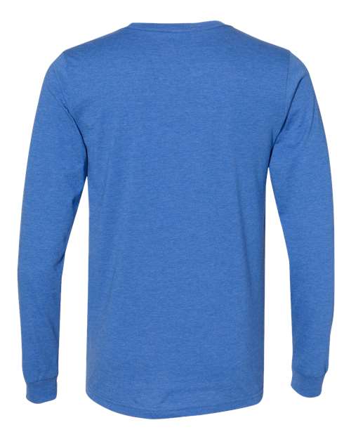 BELLA + CANVAS 3501CVC - Heather CVC Long Sleeve Tee - Heather True Royal