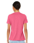 BELLA + CANVAS 6413 - Womens Relaxed Fit Triblend Tee - Charity Pink Triblend