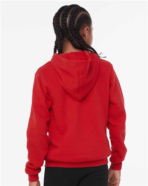BELLA + CANVAS 3719Y - Youth Sponge Fleece Hoodie Sweatshirt - Red