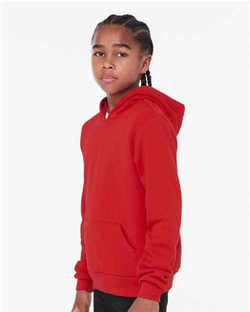 BELLA + CANVAS 3719Y - Youth Sponge Fleece Hoodie Sweatshirt - Red