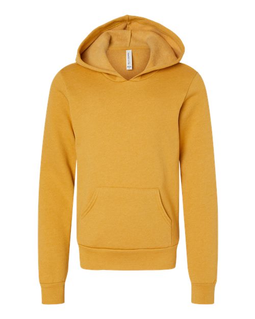 BELLA + CANVAS 3719Y - Youth Sponge Fleece Hoodie Sweatshirt - Heather Mustard