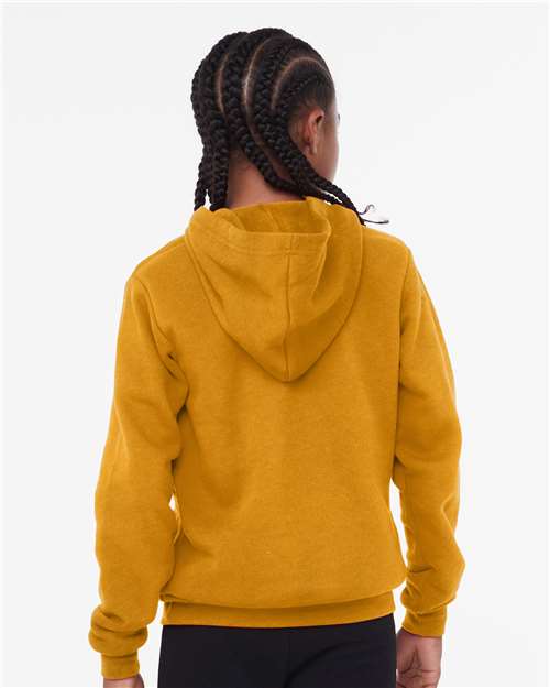 BELLA + CANVAS 3719Y - Youth Sponge Fleece Hoodie Sweatshirt - Heather Mustard