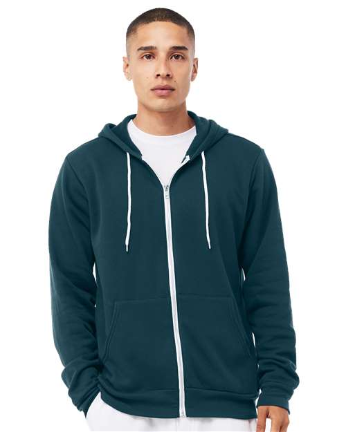 BELLA + CANVAS 3739 - Unisex Sponge Fleece Full-Zip Hoodie Sweatshirt - Atlantic