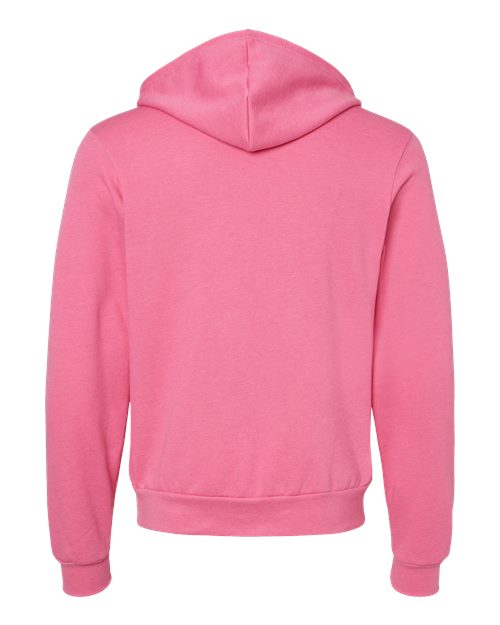 BELLA + CANVAS 3739 - Unisex Sponge Fleece Full-Zip Hoodie Sweatshirt - Heather Charity Pink