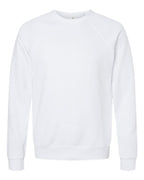BELLA + CANVAS 3901 - Unisex Sponge Fleece Raglan Crewneck Sweatshirt - White