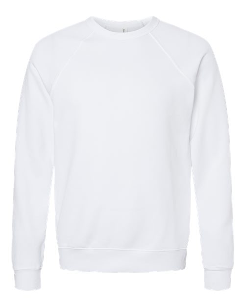 BELLA + CANVAS 3901 - Unisex Sponge Fleece Raglan Crewneck Sweatshirt - White