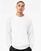 BELLA + CANVAS 3901 - Unisex Sponge Fleece Raglan Crewneck Sweatshirt - White