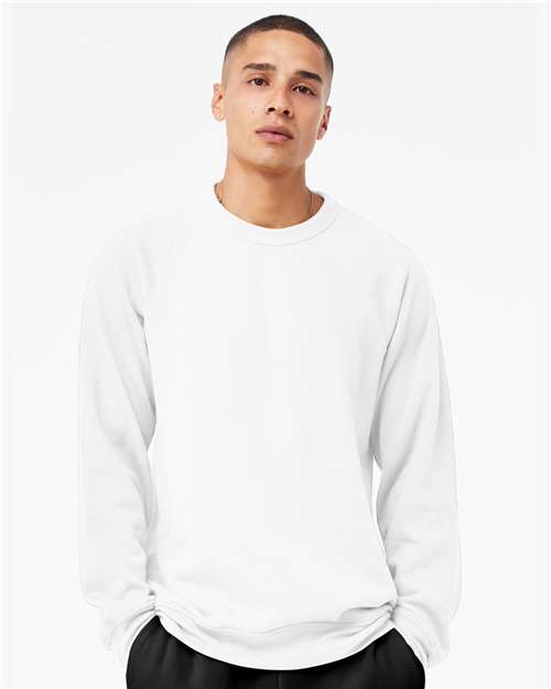 BELLA + CANVAS 3901 - Unisex Sponge Fleece Raglan Crewneck Sweatshirt - White