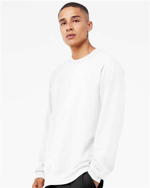 BELLA + CANVAS 3901 - Unisex Sponge Fleece Raglan Crewneck Sweatshirt - White