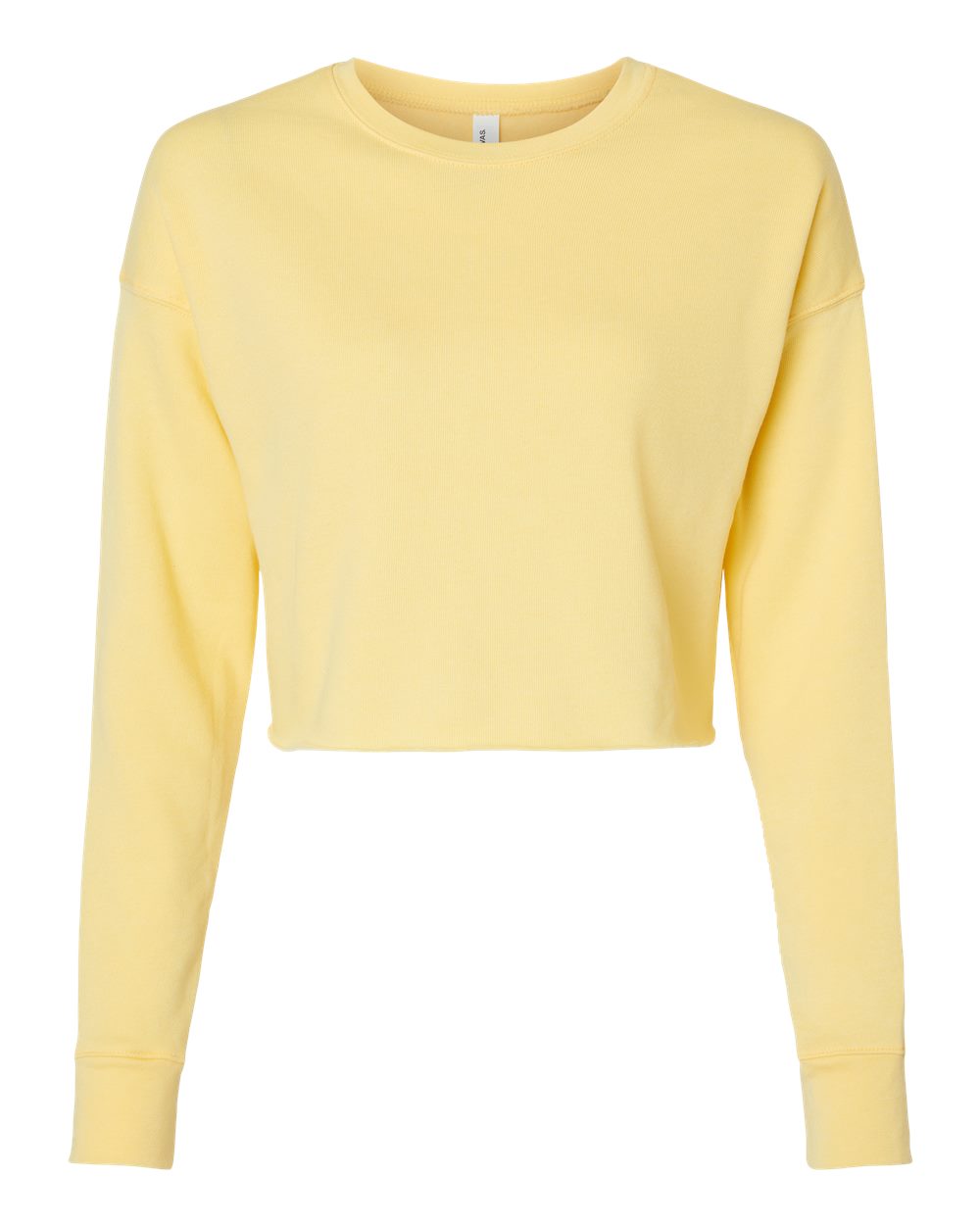 BELLA + CANVAS 7503 — Women's Crop Crewneck Sweatshirt — Yellow (flat)