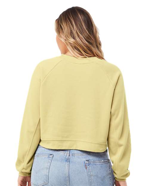BELLA + CANVAS 7505 - Women's Crop Raglan Crewneck Sweatshirt - French Vanilla