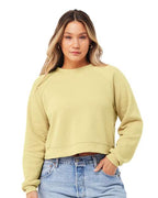 BELLA + CANVAS 7505 - Women's Crop Raglan Crewneck Sweatshirt - French Vanilla