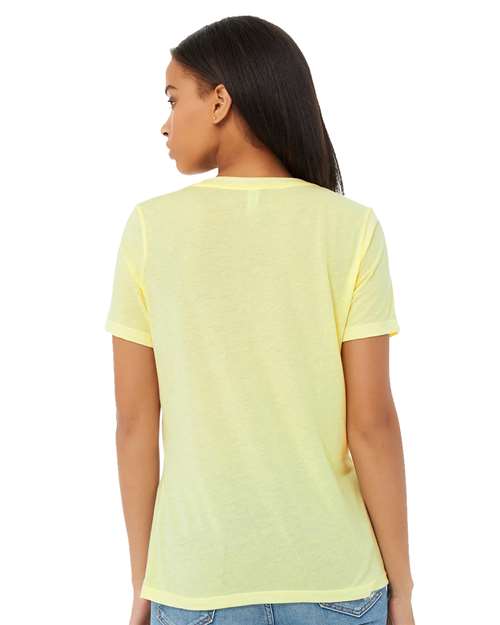BELLA + CANVAS 6415 - Women's Relaxed Triblend V-Neck Tee - Pale Yellow Triblend