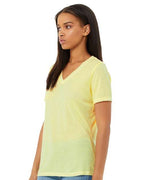 BELLA + CANVAS 6415 - Women's Relaxed Triblend V-Neck Tee - Pale Yellow Triblend