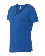 BELLA + CANVAS 6415 - Women's Relaxed Triblend V-Neck Tee - True Royal Triblend