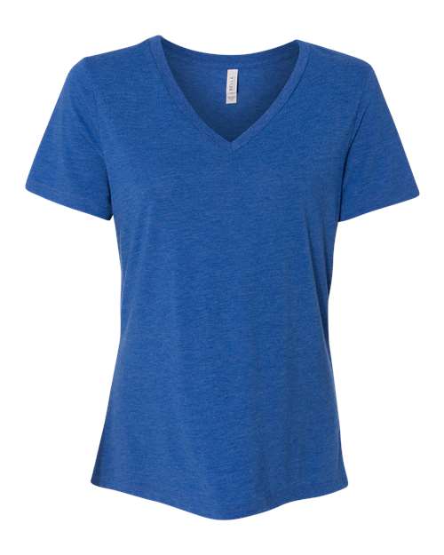 BELLA + CANVAS 6415 - Women's Relaxed Triblend V-Neck Tee - True Royal Triblend