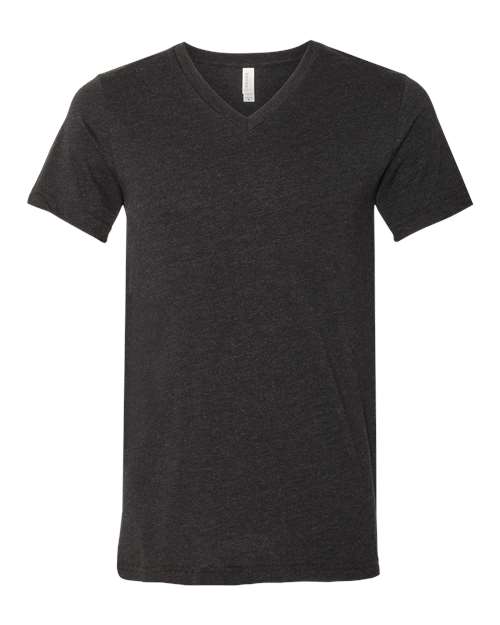 BELLA + CANVAS 3005CVC - Unisex Heather CVC V-Neck Tee - Black Heather