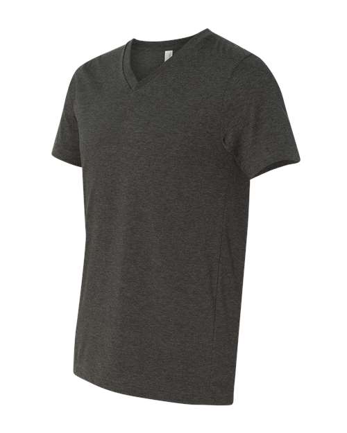 BELLA + CANVAS 3005CVC - Unisex Heather CVC V-Neck Tee - Dark Grey Heather