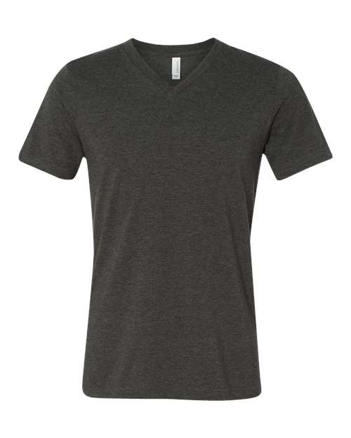 BELLA + CANVAS 3005CVC - Unisex Heather CVC V-Neck Tee - Dark Grey Heather