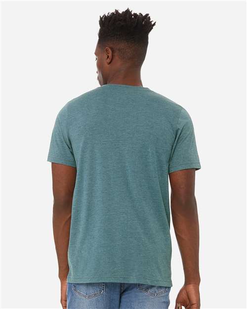 BELLA + CANVAS 3005CVC - Unisex Heather CVC V-Neck Tee - Heather Deep Teal