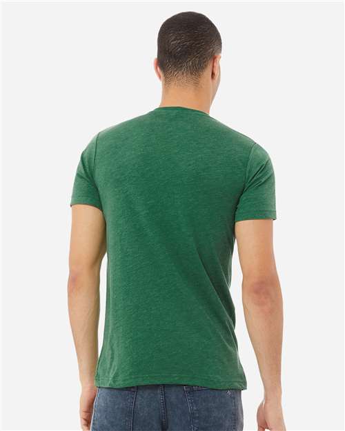 BELLA + CANVAS 3005CVC - Unisex Heather CVC V-Neck Tee - Heather Grass Green